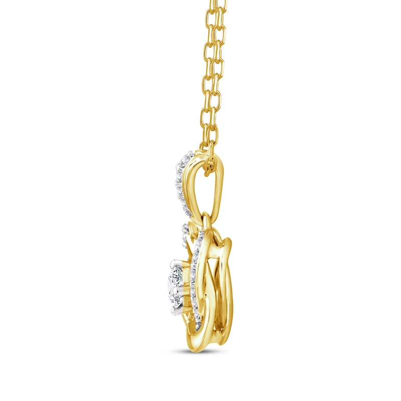Main Image 2 of Center of Me Diamond Necklace 1/4 ct tw 10K Yellow Gold 18&quot;