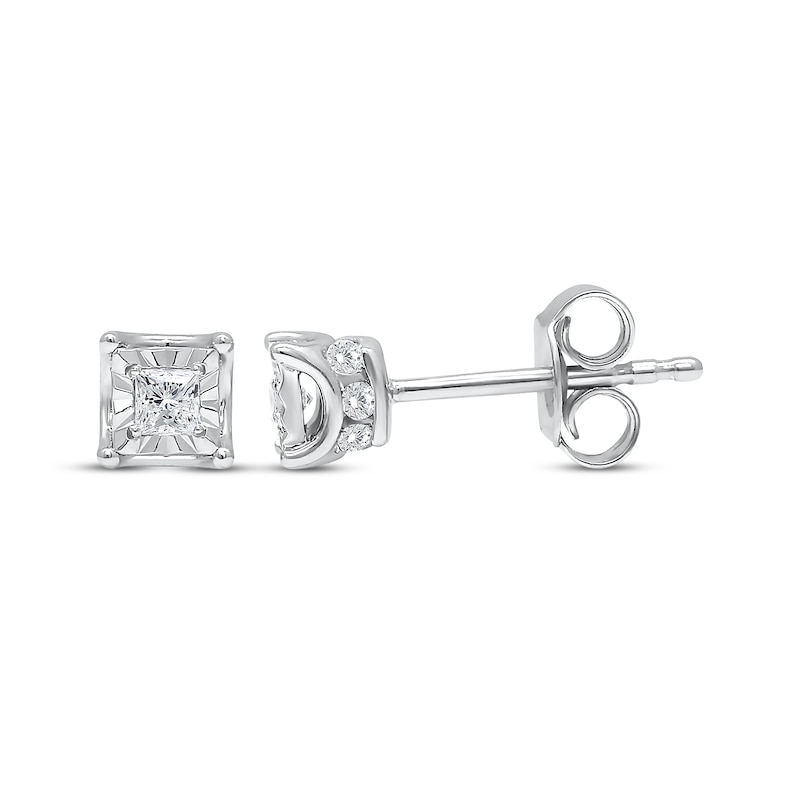 Princess-Cut Diamond Stud Earrings 1/3 ct tw Sterling Silver (J/I3) | Kay
