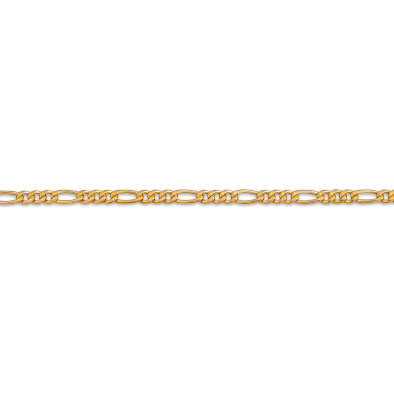Main Image 2 of 3.5mm Figaro Chain Necklace Hollow 14K Yellow Gold 18&quot;