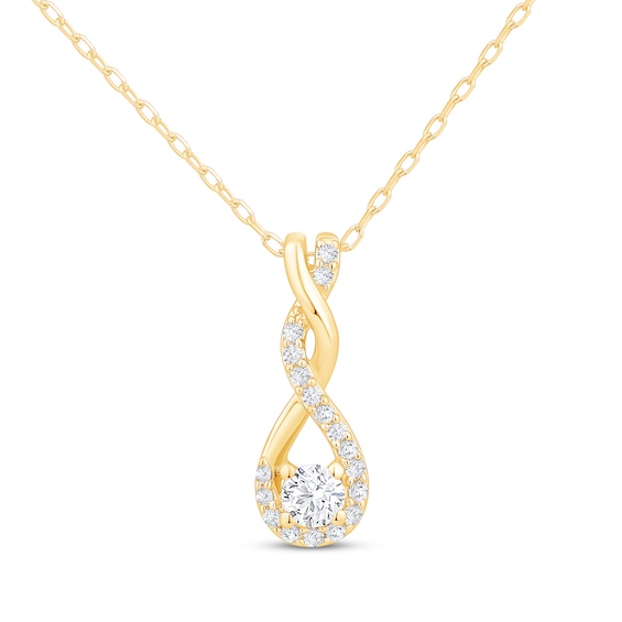 Diamond Twist Necklace 1/3 ct tw 10K Yellow Gold 18"