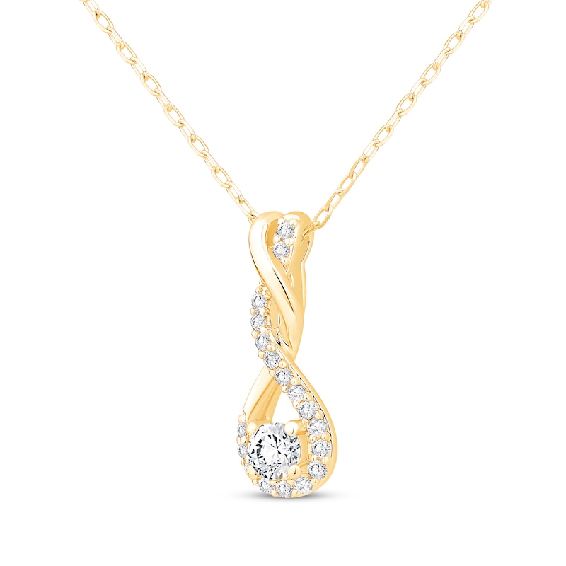 Diamond Twist Necklace 1/3 ct tw 10K Yellow Gold 18" Kay