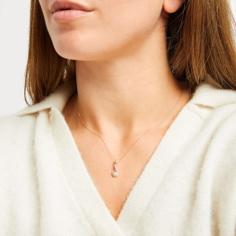 Diamond Twist Necklace 1/3 ct tw 10K Yellow Gold 18" Kay