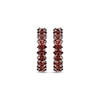 Thumbnail Image 2 of Marquise-cut Garnet Hoop Earrings Sterling Silver