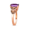 Thumbnail Image 1 of Le Vian Venetian Mosaic Cushion-Cut Amethyst Ring 3/8 ct tw Diamonds 14K Strawberry Gold