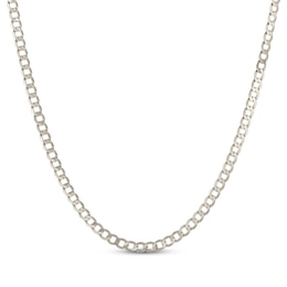 Curb Chain Necklace 5mm Solid 10K White Gold 22"