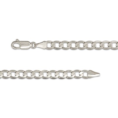 Curb Chain Necklace 5mm Solid 10K White Gold 22