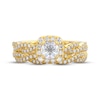 Thumbnail Image 3 of THE LEO Prisma Diamond Round-Cut Cushion Halo Bridal Set 3/4 ct tw 14K Yellow Gold