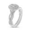 Thumbnail Image 2 of THE LEO Ideal Cut Diamond Oval Halo Bridal Set 7/8 ct tw 14K White Gold