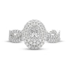 Thumbnail Image 3 of THE LEO Ideal Cut Diamond Oval Halo Bridal Set 7/8 ct tw 14K White Gold