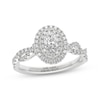 Thumbnail Image 1 of THE LEO Ideal Cut Diamond Oval Halo Engagement Ring 7/8 ct tw 14K White Gold