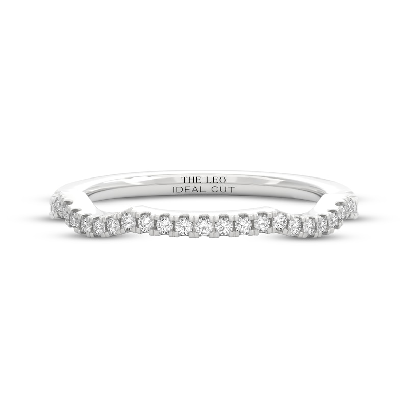 Main Image 8 of THE LEO Ideal Cut Diamond Contour Wedding Band 1/6 ct tw 14K White Gold