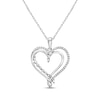 Thumbnail Image 1 of Diamond Intertwining Hearts Necklace 1/10 ct tw 10K White Gold 18"