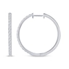 Thumbnail Image 3 of Baguette-Cut Diamond Hoop Earring 1/2 ct tw 10K White Gold