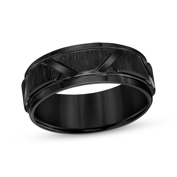 Wedding Band Black Tungsten Carbide 8mm
