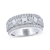 Thumbnail Image 1 of THE LEO Legacy Lab-Grown Diamond Emerald & Round-Cut Anniversary Band 2-1/2 ct tw 14K White Gold