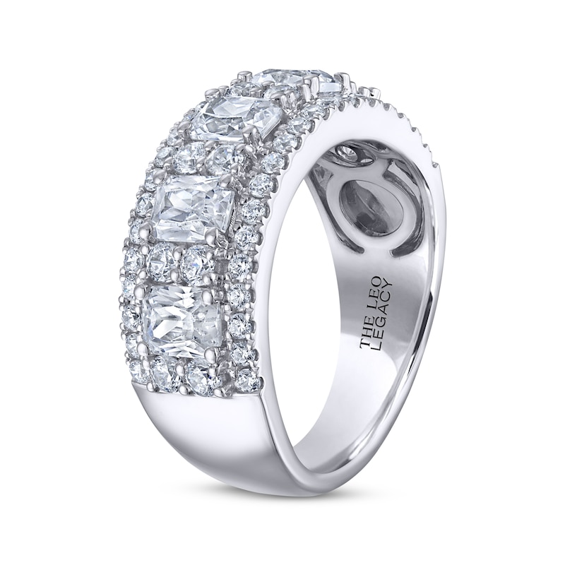 Main Image 2 of THE LEO Legacy Lab-Grown Diamond Emerald & Round-Cut Anniversary Band 2-1/2 ct tw 14K White Gold