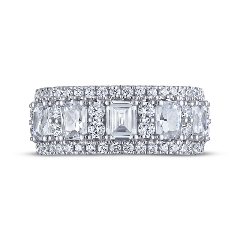 Main Image 3 of THE LEO Legacy Lab-Grown Diamond Emerald & Round-Cut Anniversary Band 2-1/2 ct tw 14K White Gold