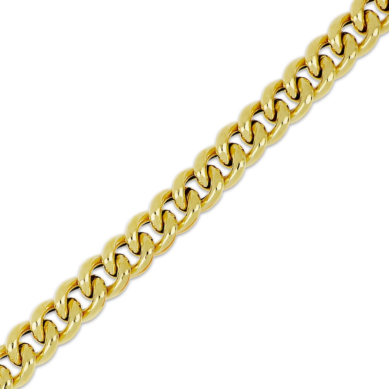 Main Image 2 of Puff Curb Chain Bracelet 10.3mm Hollow 10K Yellow Gold 8&quot;