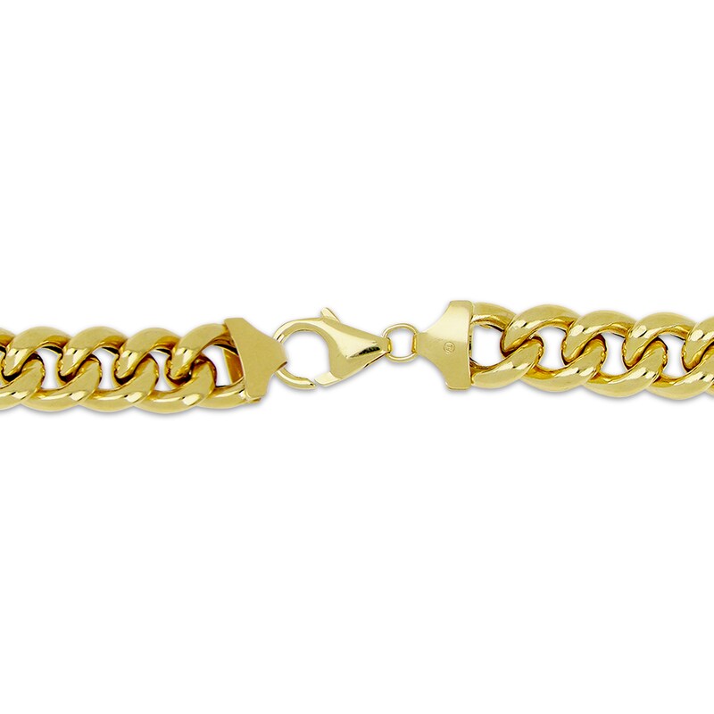 Main Image 3 of Puff Curb Chain Bracelet 10.3mm Hollow 10K Yellow Gold 8&quot;