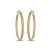 Thumbnail Image 2 of Italian Brilliance Diamond-Cut Oval Hoop Earrings 14K Yellow Gold 39.5mm