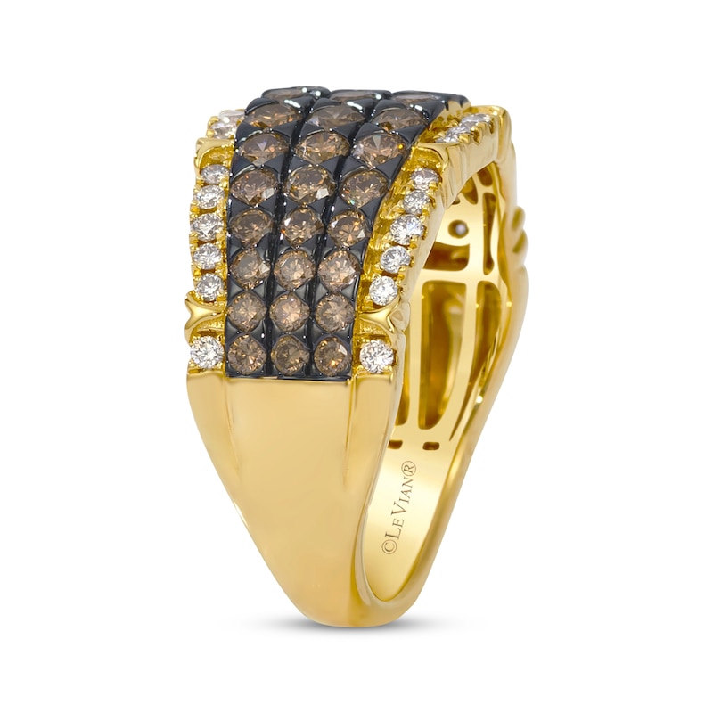Main Image 2 of Le Vian Chocolate Chip Diamond Multi-Row Graduated Ring 1-3/4 ct tw 14K Honey Gold