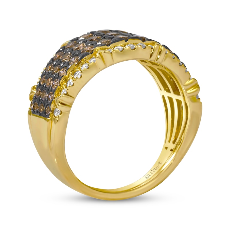 Main Image 3 of Le Vian Chocolate Chip Diamond Multi-Row Graduated Ring 1-3/4 ct tw 14K Honey Gold