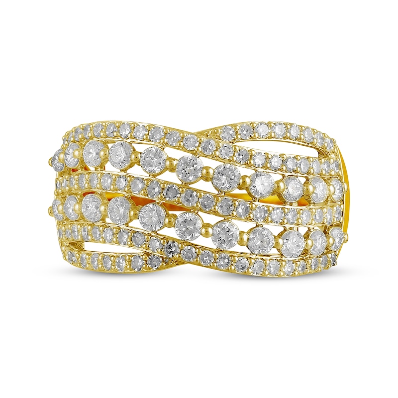 Main Image 3 of KAY Lab-Grown Diamonds Multi-Row Crossover Ring 1 ct tw 10K Yellow Gold