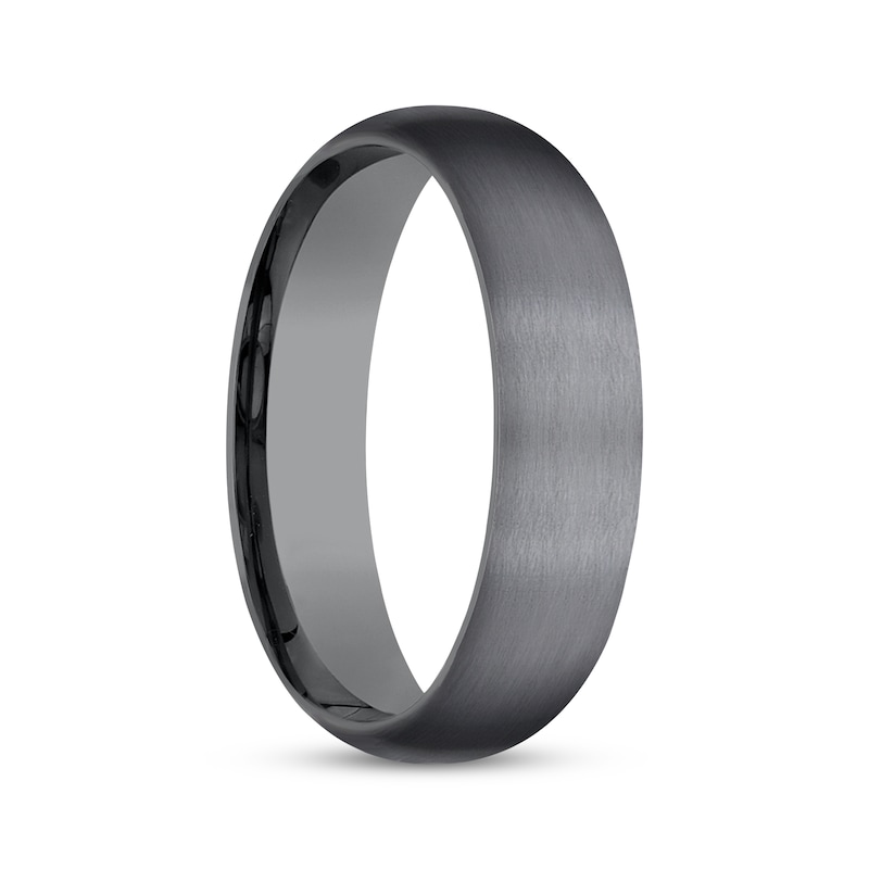 Main Image 2 of Now + Forever Satin-Finish Wedding Band Dark Gray Tantalum 6mm