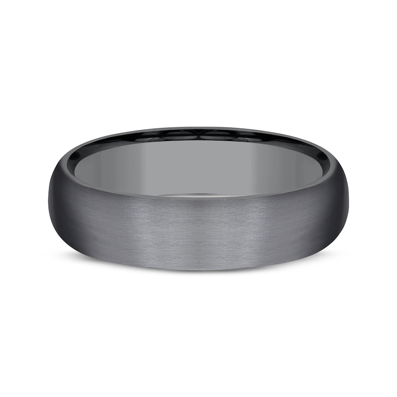 Main Image 3 of Now + Forever Satin-Finish Wedding Band Dark Gray Tantalum 6mm