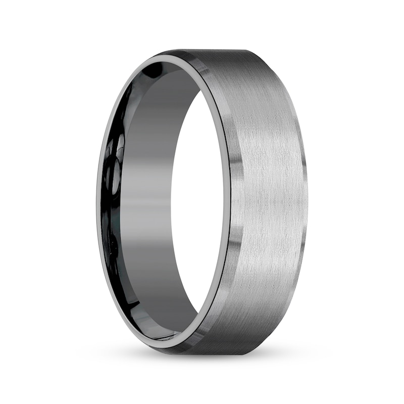 Main Image 2 of Now + Forever Satin-Finish Wedding Band Gray Tantalum 7mm