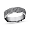 Thumbnail Image 1 of Now + Forever Men's Lava Rock Pattern Wedding Band Grey Tantalum 7mm