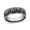 Thumbnail Image 1 of Now + Forever Treeline Pattern Wedding Band Gray Tantalum 7mm