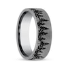 Thumbnail Image 2 of Now + Forever Treeline Pattern Wedding Band Gray Tantalum 7mm