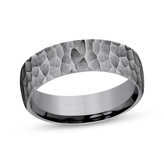 Now + Forever Hammered Wedding Band Gray Tantalum 6.5mm