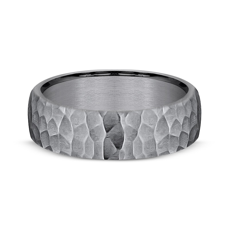 Main Image 3 of Now + Forever Hammered Wedding Band Gray Tantalum 6.5mm