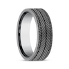 Thumbnail Image 2 of Now + Forever Tire Tread Engraved Wedding Band Gray Tantalum 6.5mm
