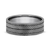 Thumbnail Image 3 of Now + Forever Tire Tread Engraved Wedding Band Gray Tantalum 6.5mm