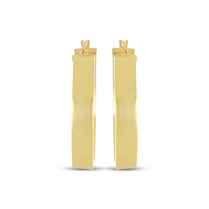 Main Image 2 of Flat Tube Hoop Earrings 10K Yellow Gold 25mm
