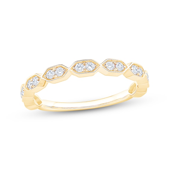 Now + Forever Diamond Hexagon Anniversary Ring 1/4 ct tw 10K Yellow Gold