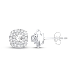 KAY Lab-Grown Diamonds Double Halo Stud Earrings 1/2 ct tw 10K White Gold