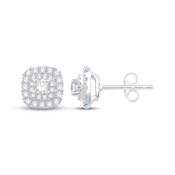 KAY Lab-Grown Diamonds Double Halo Stud Earrings 1/2 ct tw 10K White Gold