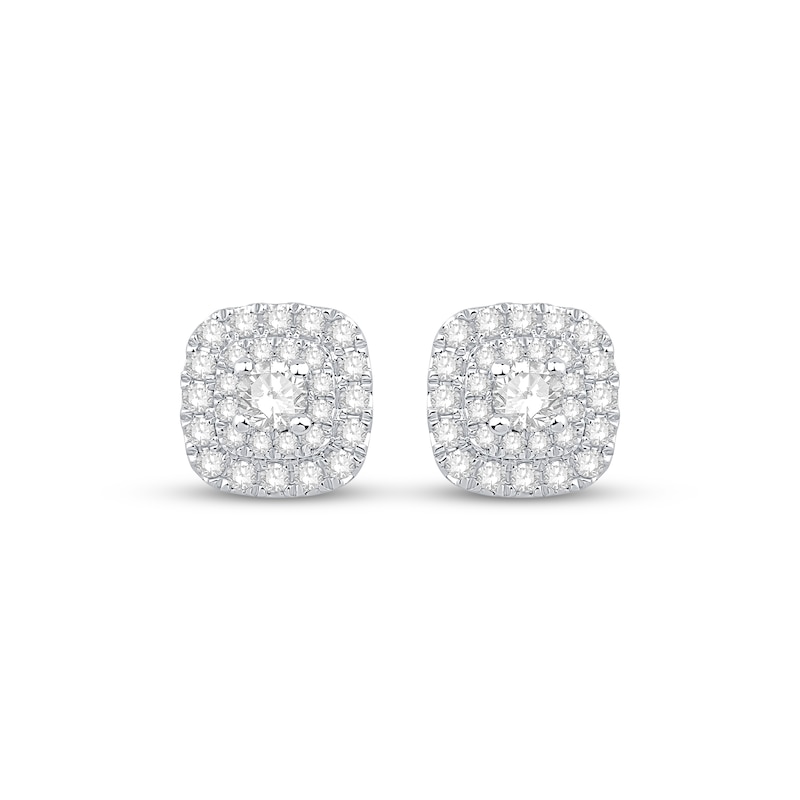 Main Image 2 of KAY Lab-Grown Diamonds Double Halo Stud Earrings 1/2 ct tw 10K White Gold