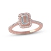 Thumbnail Image 1 of Aquamarine & Diamond Ring 1/5 ct tw Round-cut 10K Rose Gold
