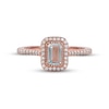 Thumbnail Image 3 of Aquamarine & Diamond Ring 1/5 ct tw Round-cut 10K Rose Gold