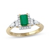 Thumbnail Image 1 of Emerald Ring 1/3 ct tw Diamonds 10K Yellow Gold