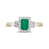 Thumbnail Image 3 of Emerald Ring 1/3 ct tw Diamonds 10K Yellow Gold