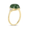 Thumbnail Image 2 of Oval Nephrite Jade & Diamond Ring 1/15 ct tw 14K Yellow Gold