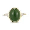 Thumbnail Image 3 of Oval Nephrite Jade & Diamond Ring 1/15 ct tw 14K Yellow Gold