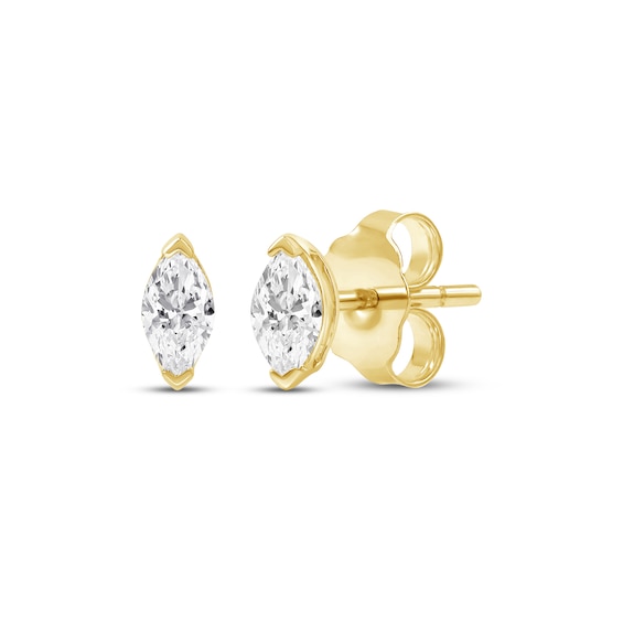 Marquise-Cut Diamond Solitaire Stud Earrings 1/5 ct tw 14K Yellow Gold (I/I1)