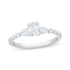 Thumbnail Image 1 of Now + Forever Lab-Grown Diamonds Oval-Cut & Pear-Shaped Three-Stone Engagement Ring 5/8 ct tw 14K White Gold